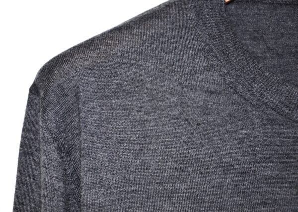 Girocollo in Lana Mercerizzata e Cashmere – Grigio Antracite