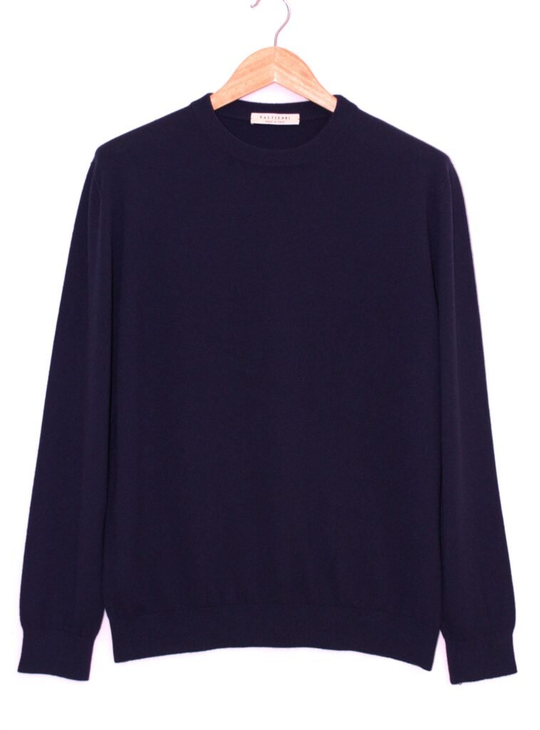Girocollo Blu Scuro in Baby Cashmere
