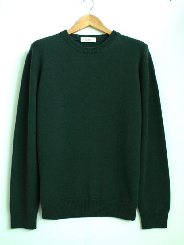 Girocollo Verde Scuro in Puro Cashmere
