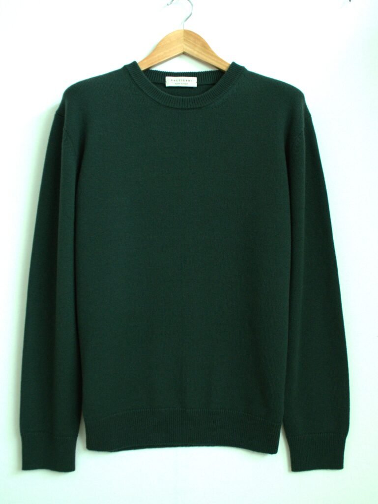 Girocollo Verde Scuro in Puro Cashmere
