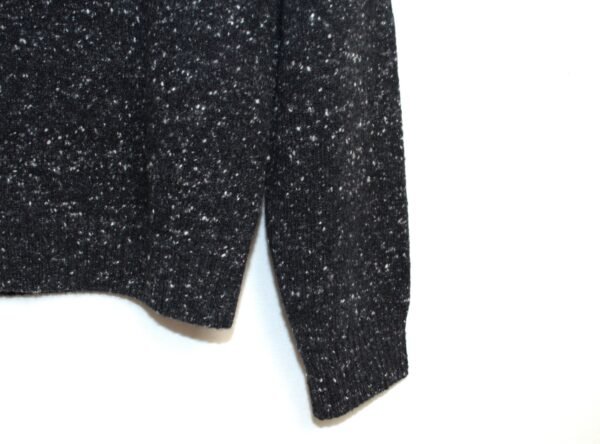 Maglia donna con collo a polo in lana merino e cashmere – Nero mélange