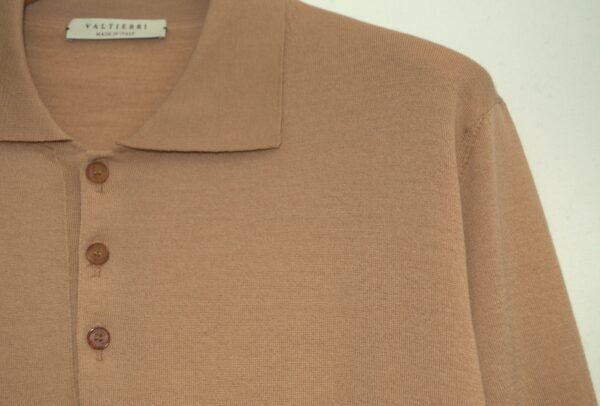 Polo Cammello in Lana Mercerizzata e Cashmere