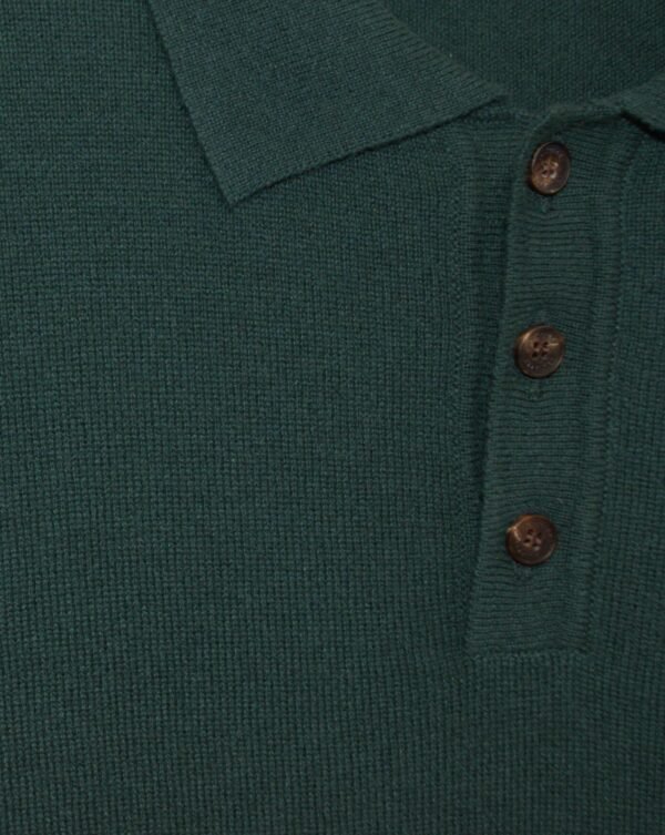 Polo verde scuro in puro cashmere