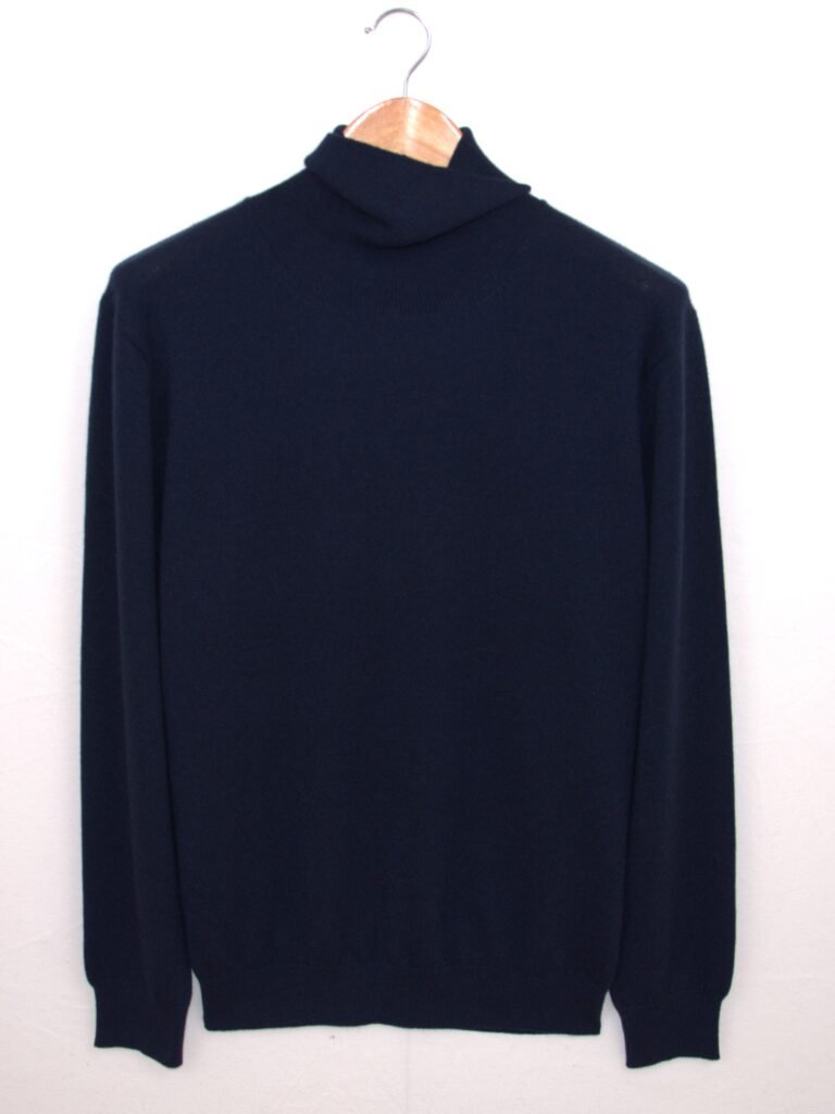 Maglia dolcevita da uomo in puro cashmere – Blu Navy