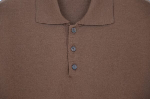 Polo in Lana Mercerizzata e Cashmere – Castagna
