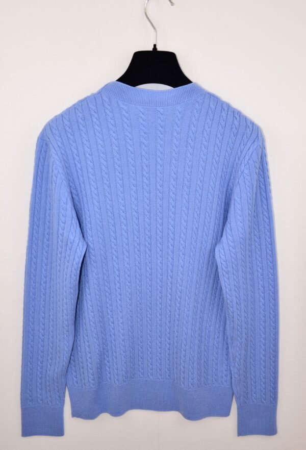 Maglia Girocollo in Cashmere a Trecce – Azzurro