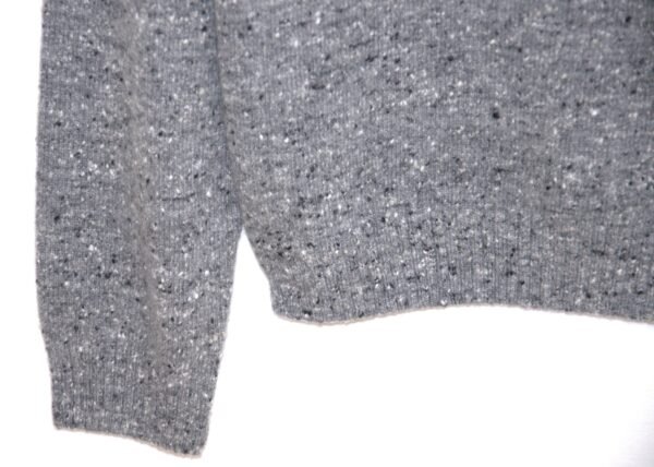 Maglia donna con collo a polo in lana e cashmere –Grigio mélange